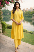 Elegant Kurta Set for Women - Yellow