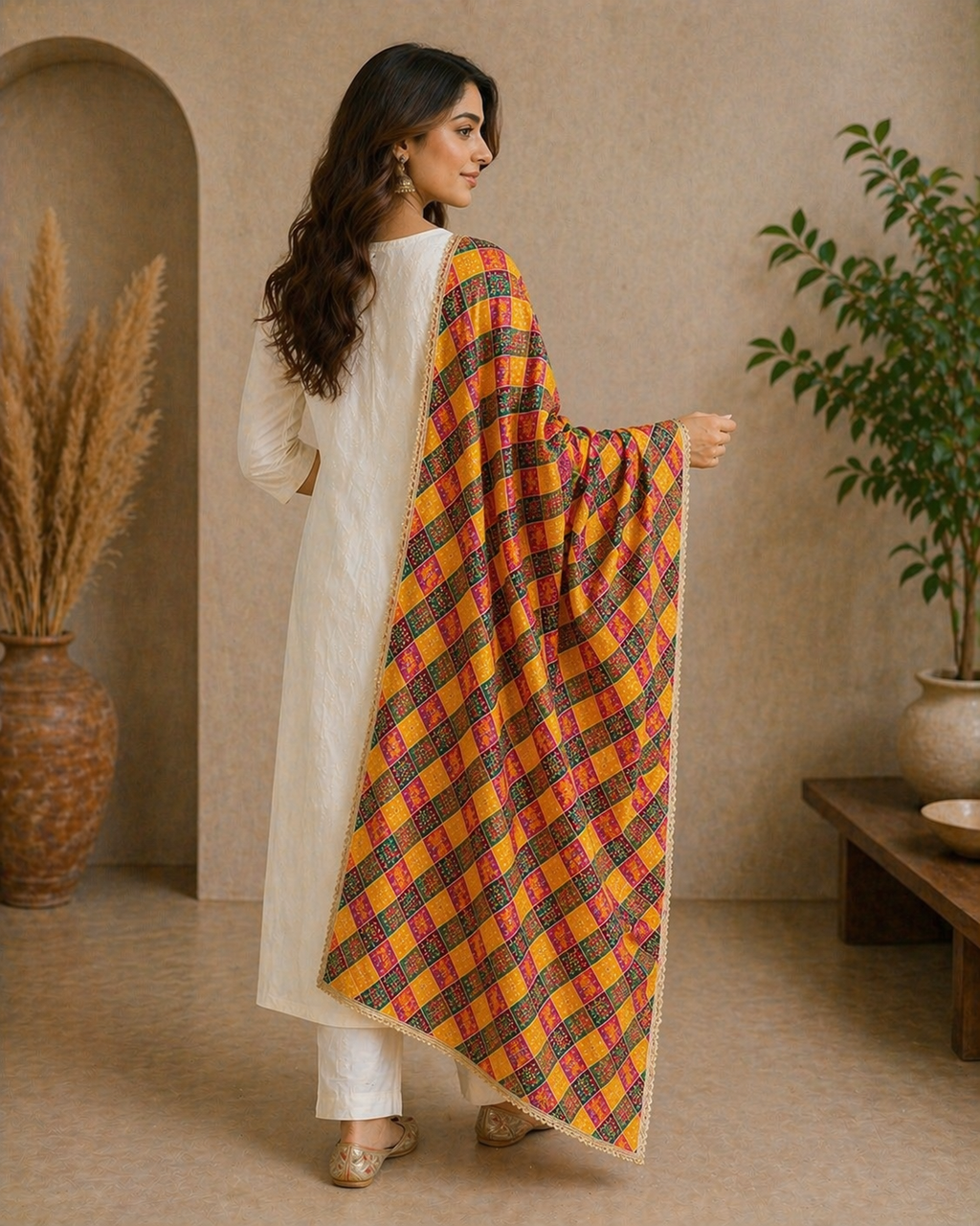 Ethnic Bandhani & Check Pattern