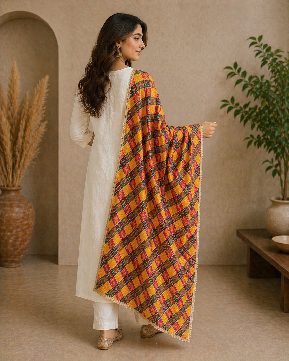 Ethnic Bandhani & Check Pattern