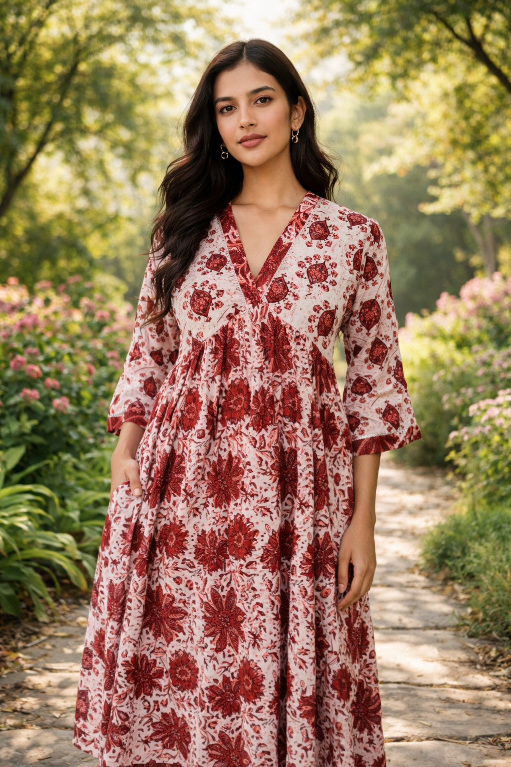 Elegant Kurta Set for Women - Pink Maroon