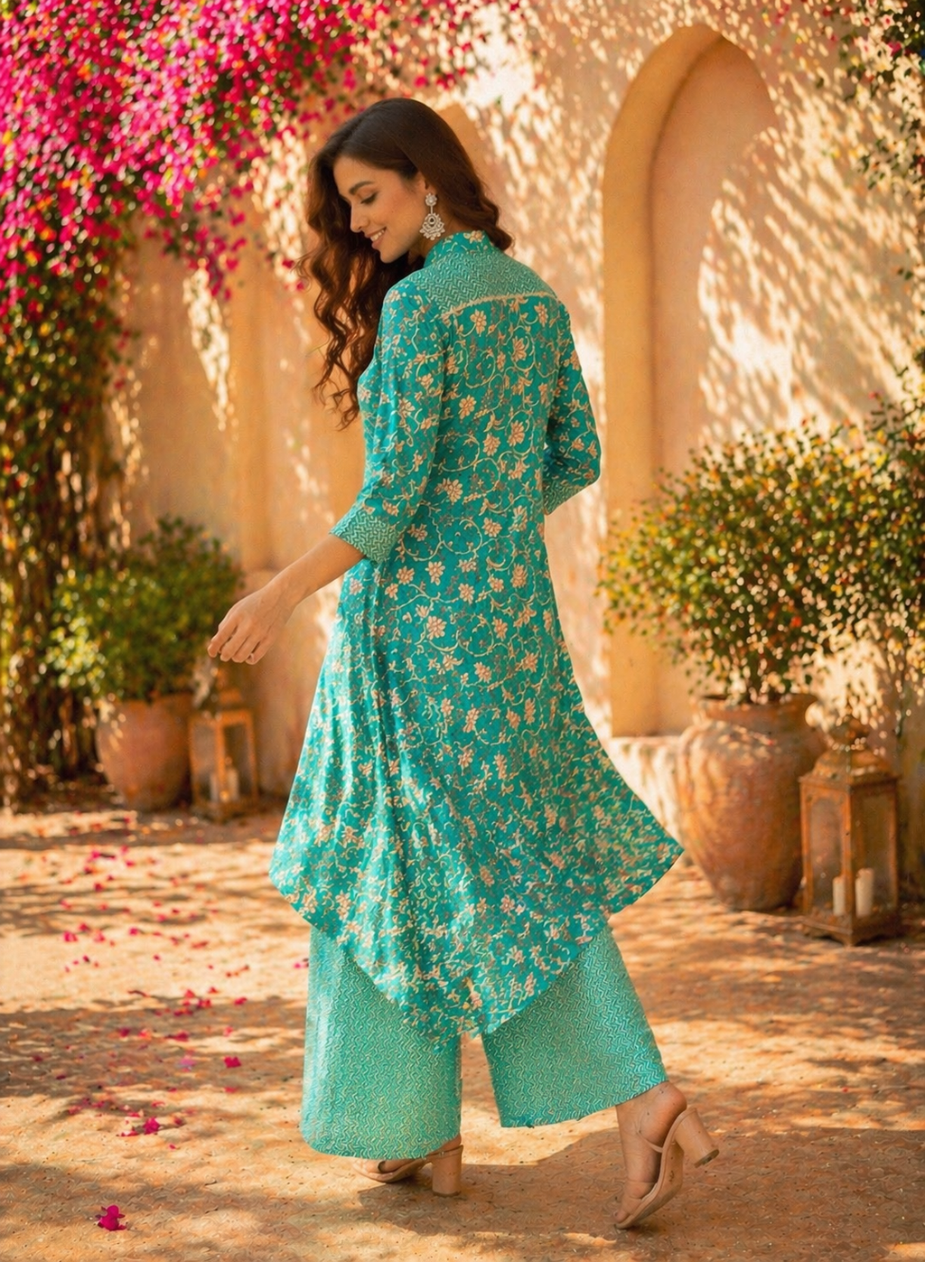 Elegant Kurta Set for Women- Parrot Green