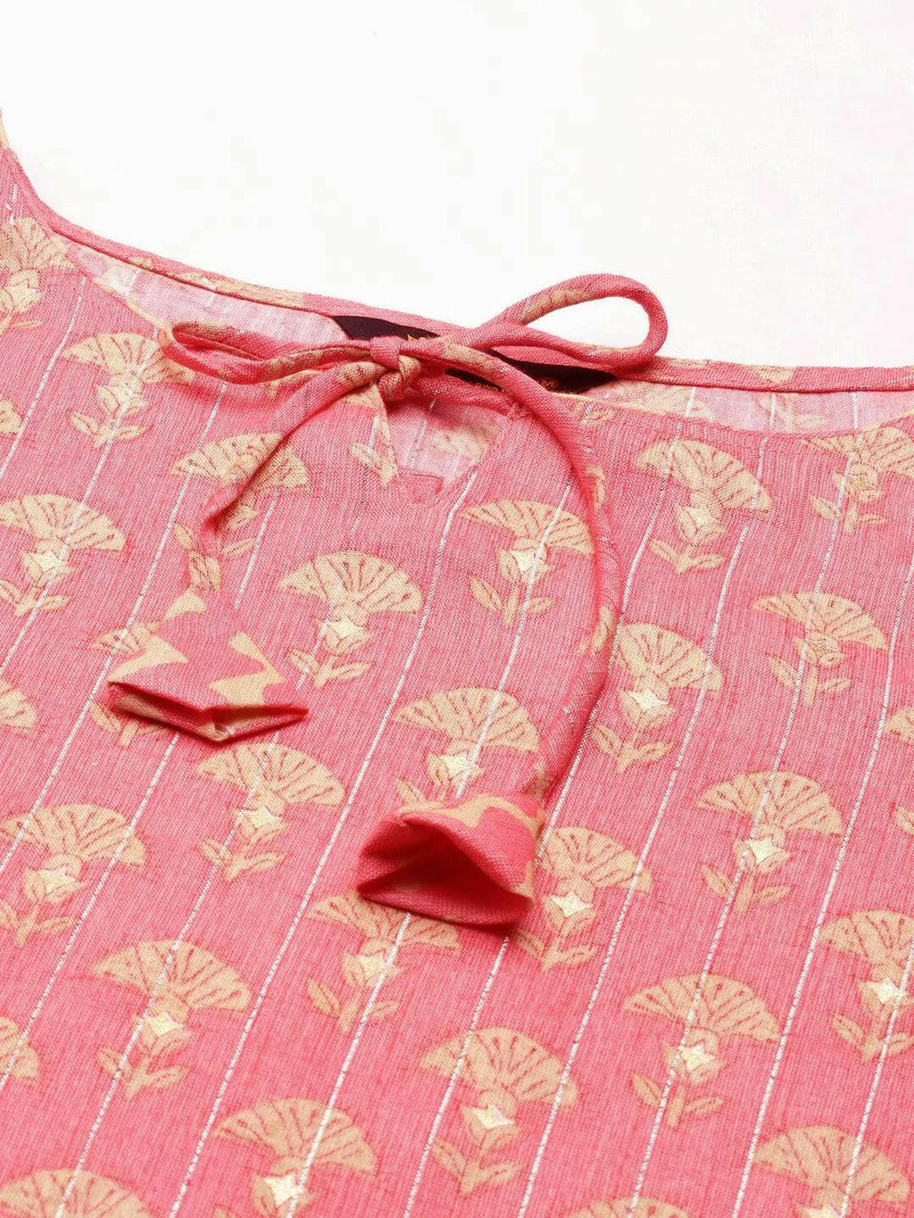 Floral Print Coral Straight Kurta Set from samhitas apparel