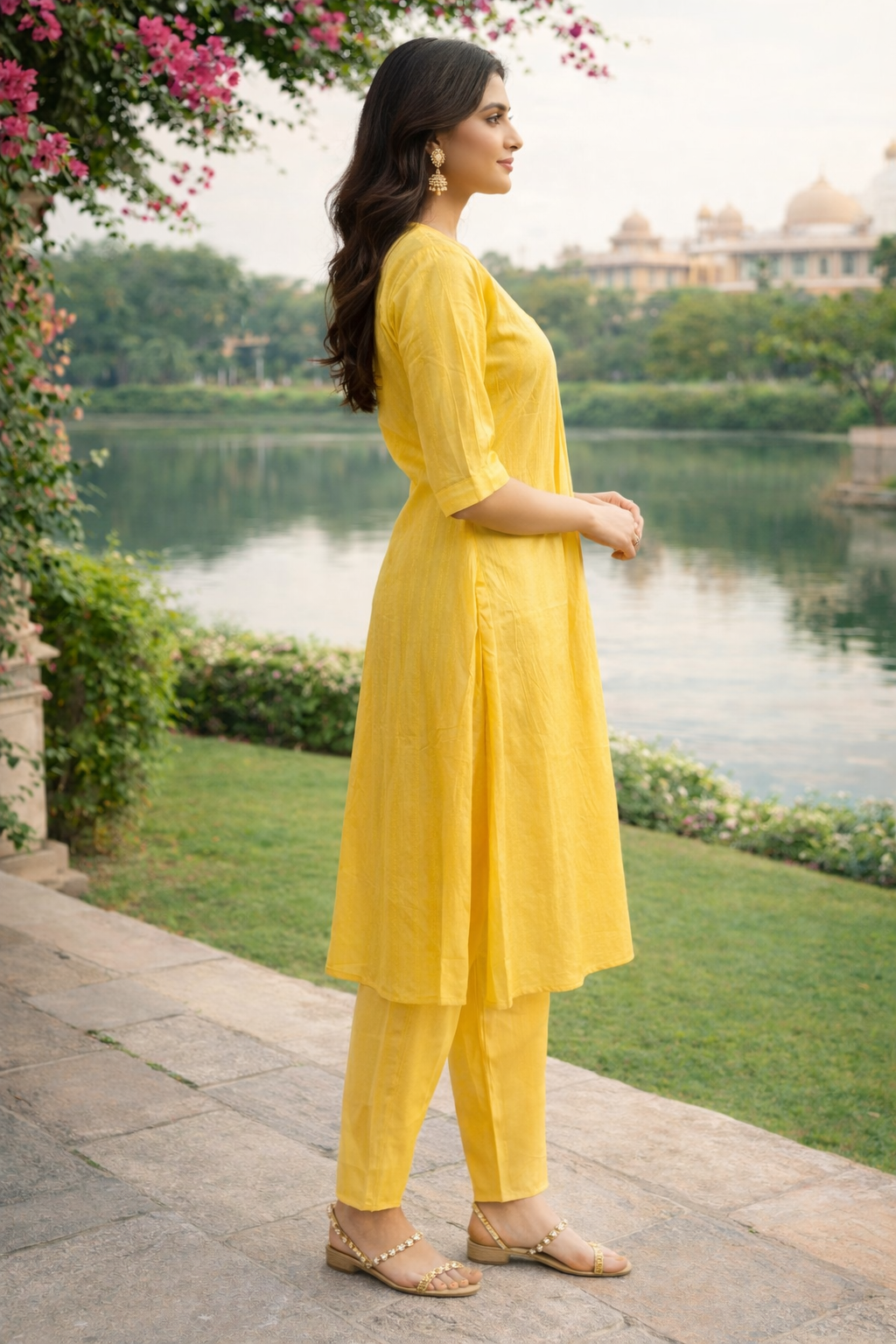 Elegant Kurta Set for Women - Yellow