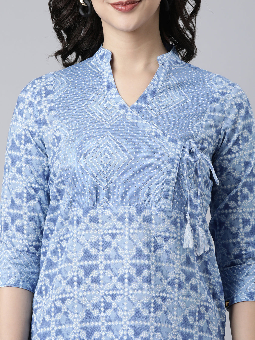 Elegant Blue A-Line Cotton Kurta Set for Women from samhitas apparel