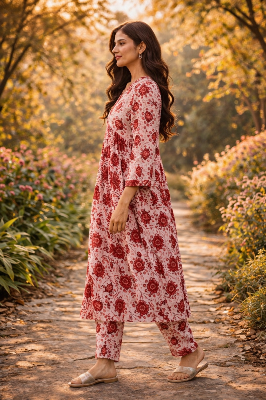 Elegant Kurta Set for Women - Pink Maroon