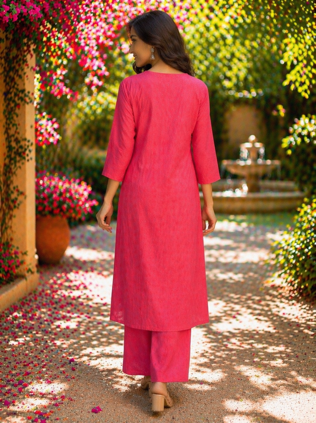 Elegant Kurta Set for Women -Dark Pink