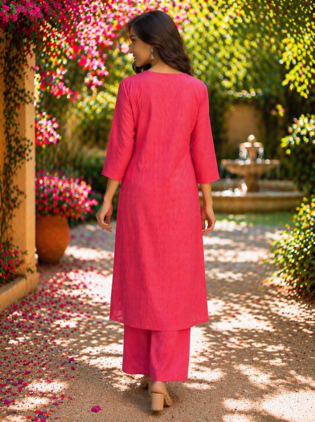 Elegant Kurta Set for Women -Dark Pink