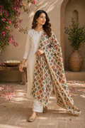 Women's Off-White Multicolor Geometric Printed Dupatta