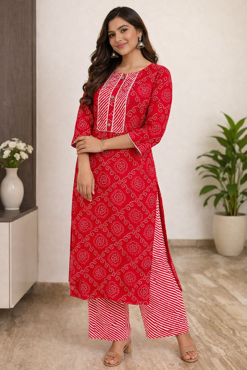 Elegant Kurta Set for Women- Red