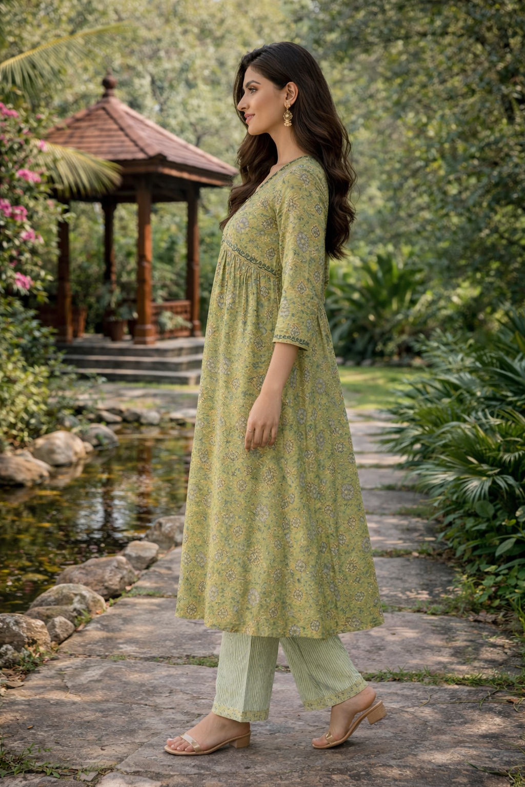 Elegant Kurta Set for Women -Mint Green