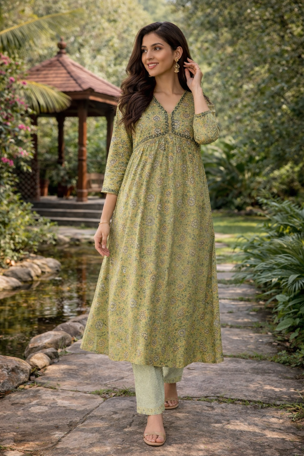 Elegant Kurta Set for Women -Mint Green