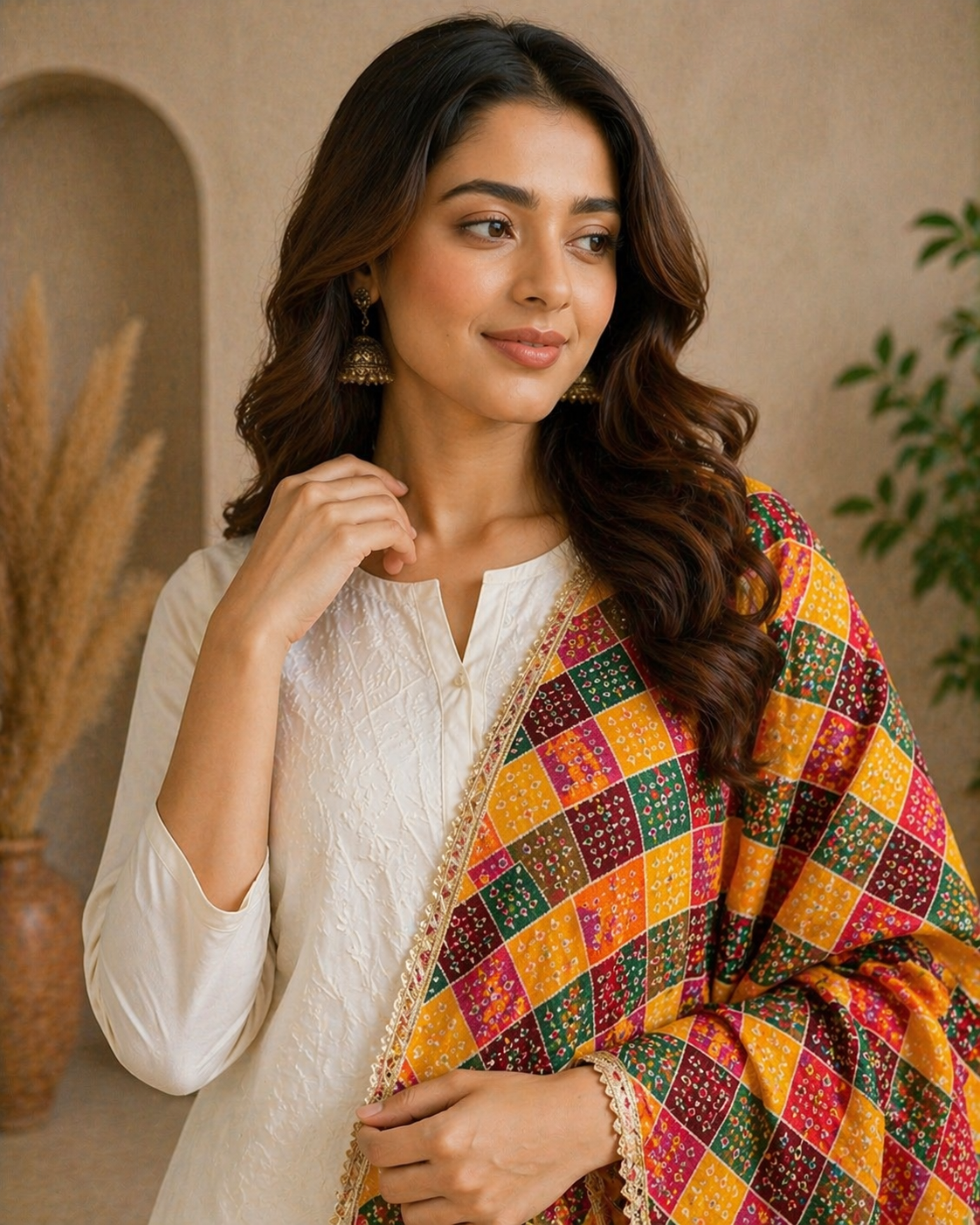 Ethnic Bandhani & Check Pattern