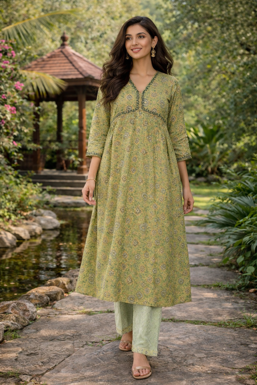 Elegant Kurta Set for Women -Mint Green