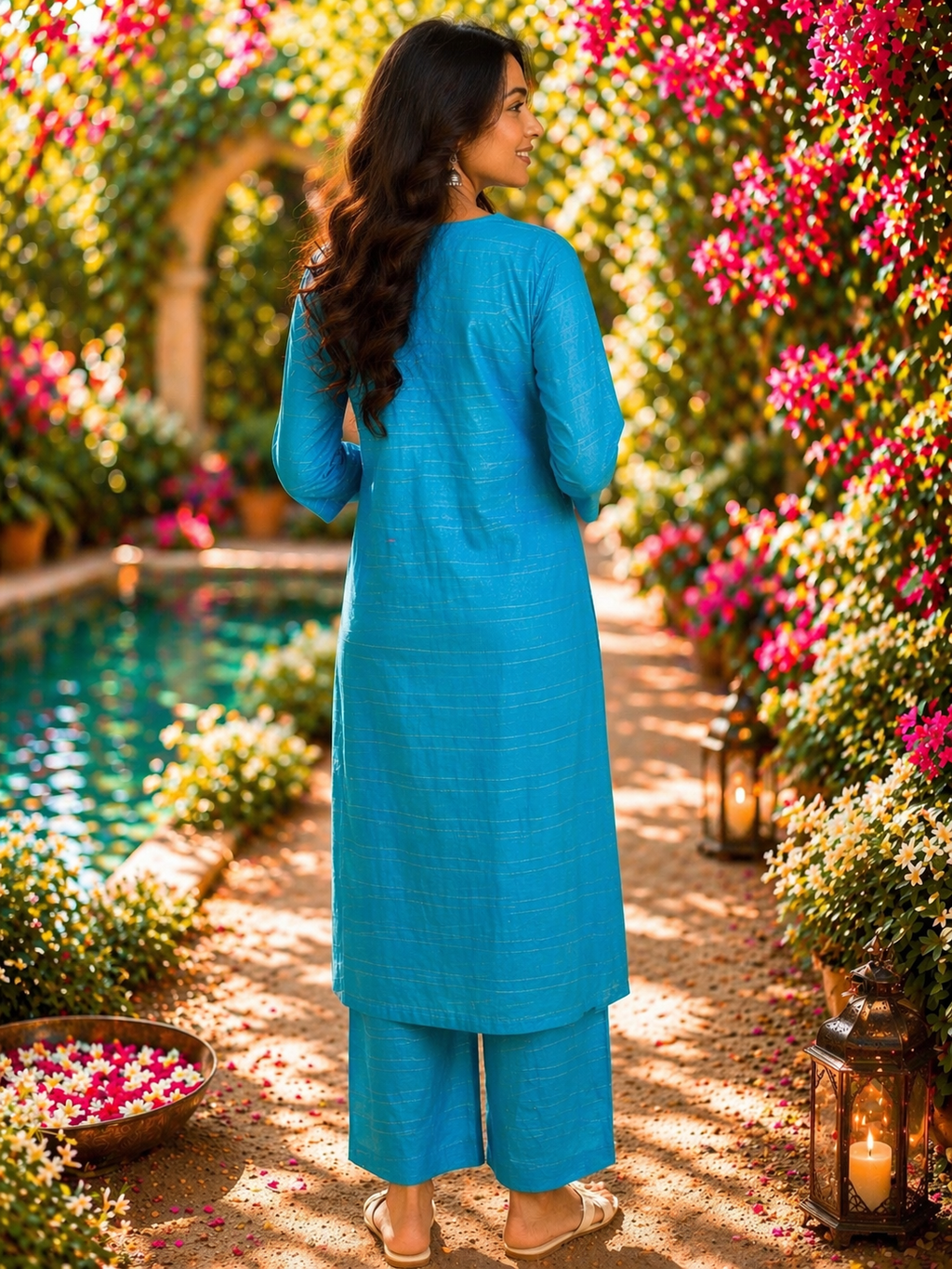 Elegant Kurta Set for Women -Turquoise Blue