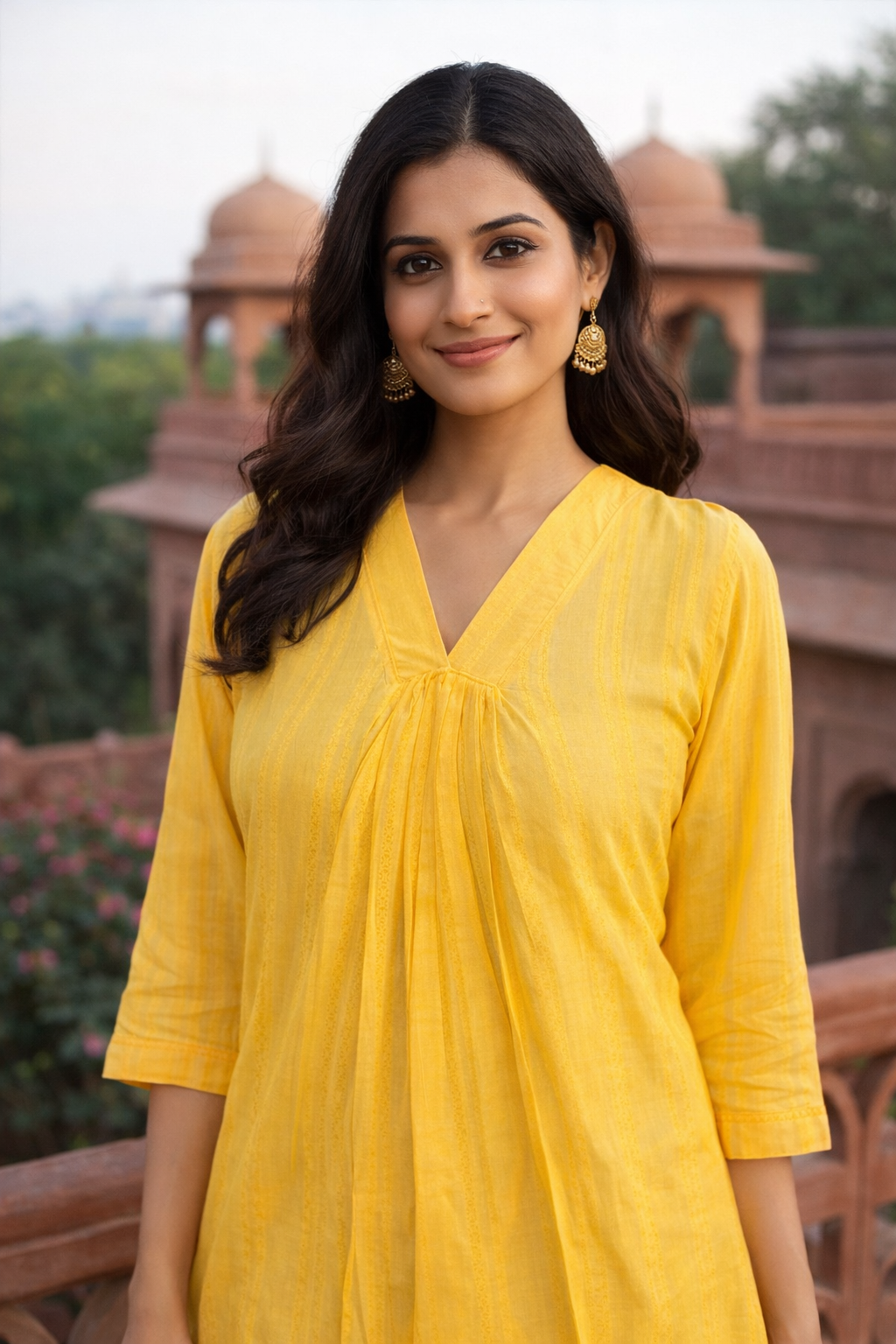 Elegant Kurta Set for Women - Yellow