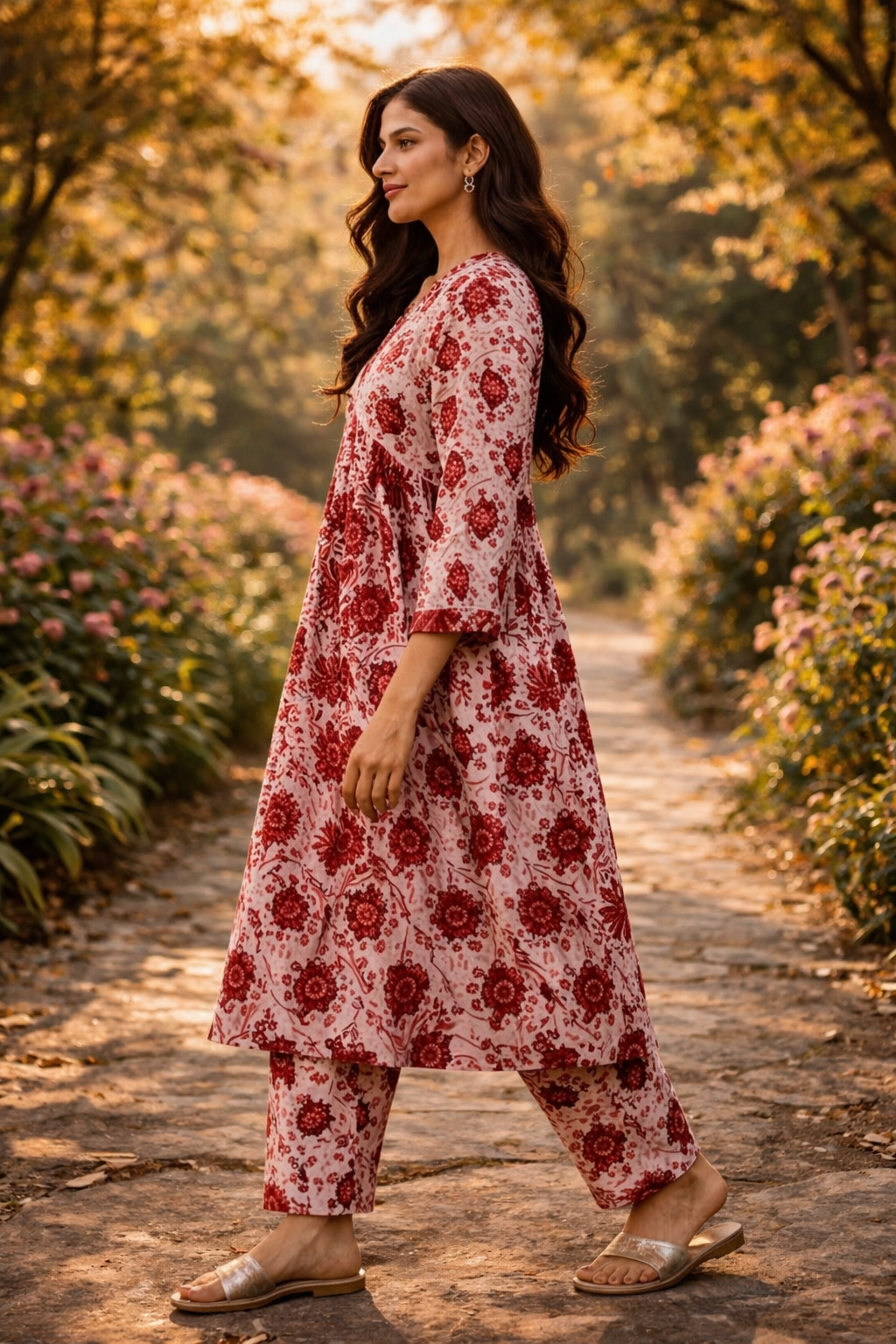 Elegant Kurta Set for Women - Pink Maroon