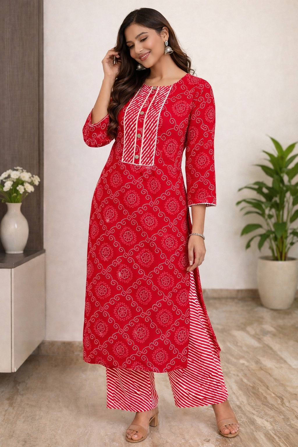 Elegant Kurta Set for Women- Red