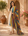 Women's Multicolor Wavy Stripe Printed Dupatta