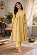 Elegant Kurta Set for Women - Mustard Yellow