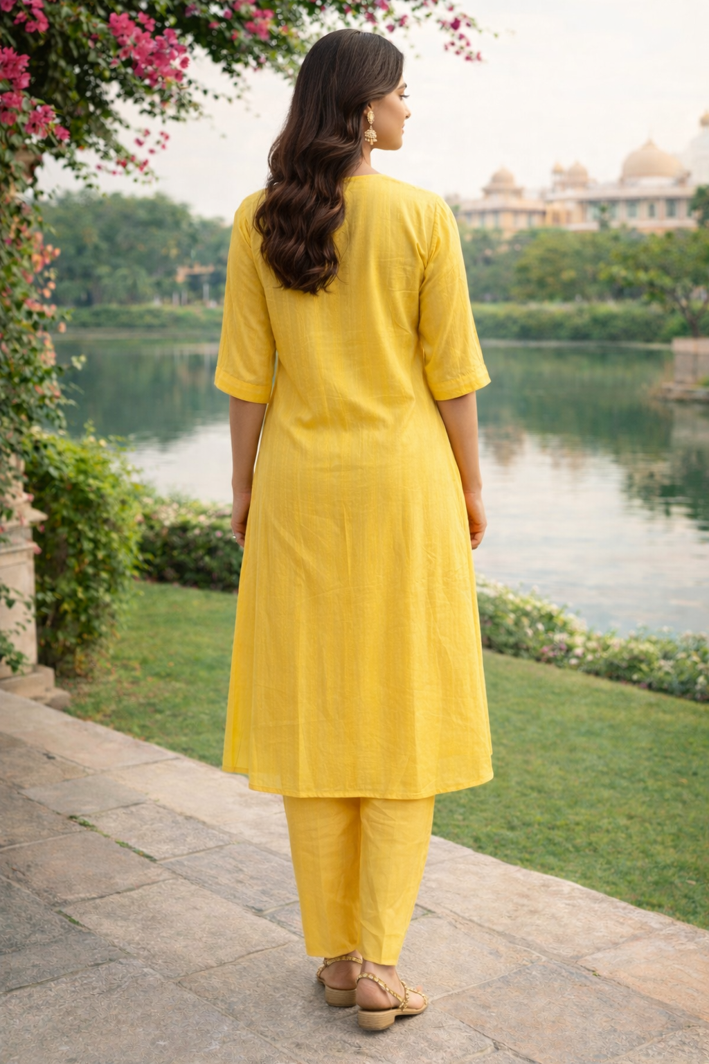 Elegant Kurta Set for Women - Yellow