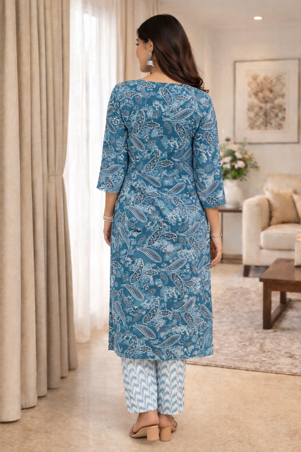 Elegant Kurta Set for Women- Ice Blue