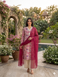 Cotton Flex Printed Kurta Set with Dupatta - Marron