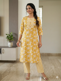 Elegant Kurta Set for Women- Light Yellow