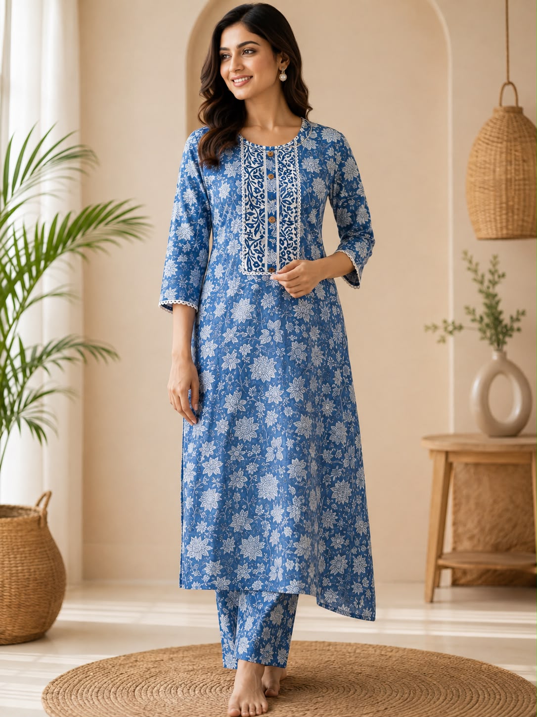 Elegant Kurta Set for Women- Blue