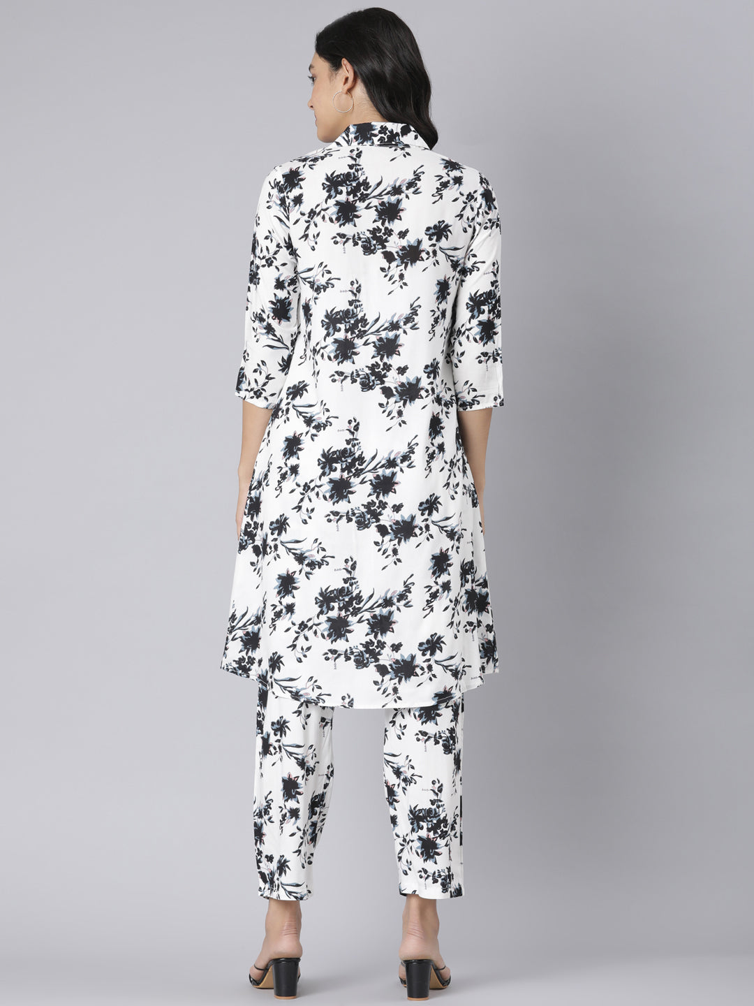 Monochrome Bloom Printed Co-ord Set