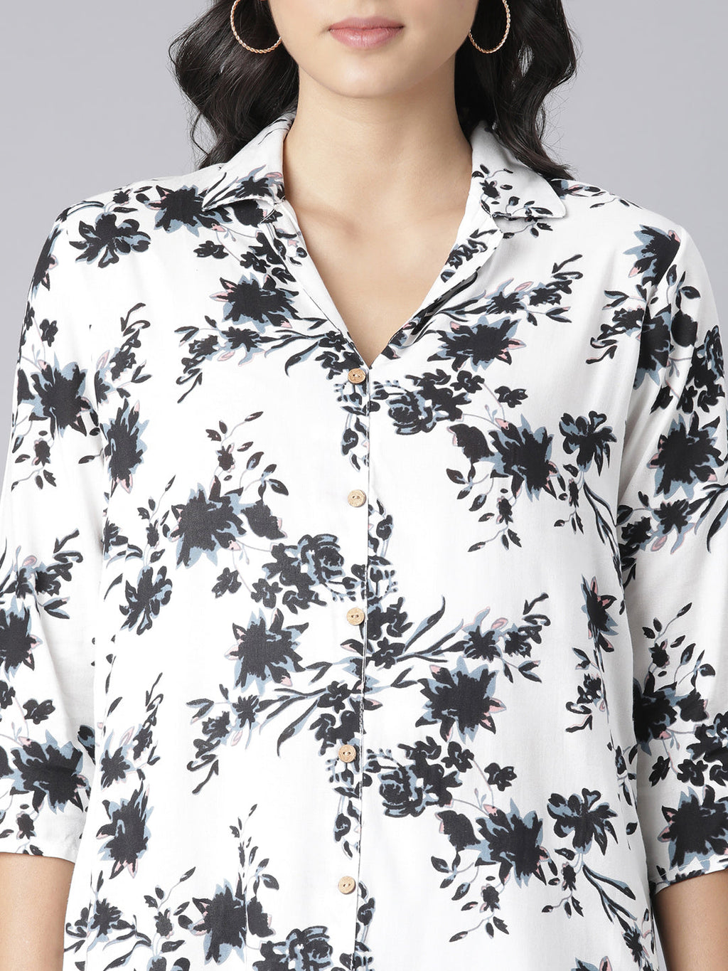 Monochrome Bloom Printed Co-ord Set